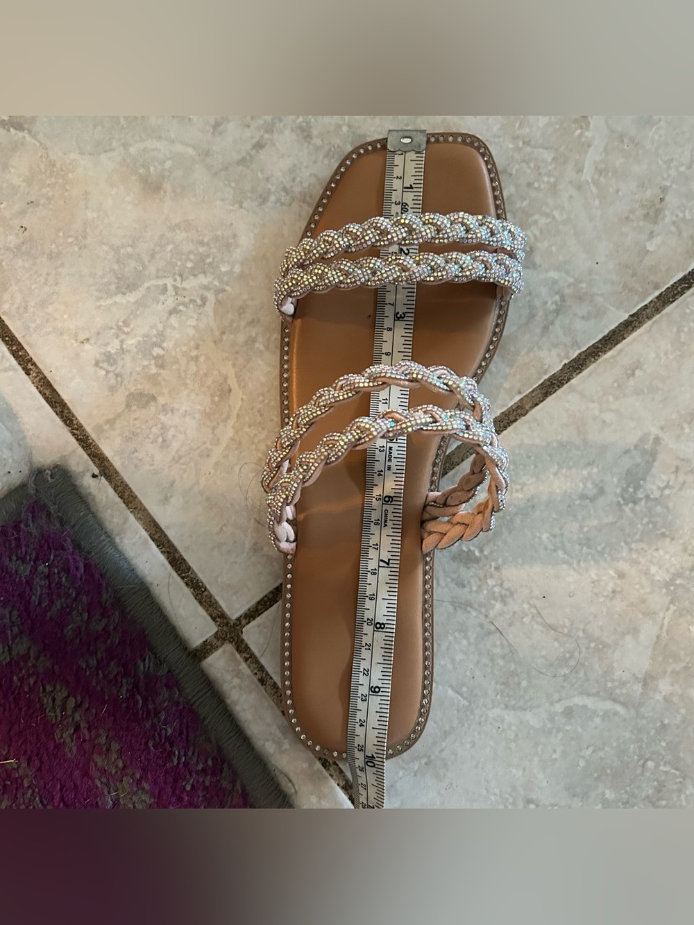 Embellished Strapped Shimmer Sandals - Picture 5 of 6
